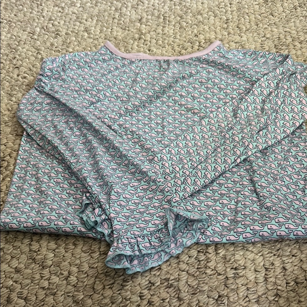 Vineyard Vibes Girls Whale Pattern Long Sleeve nightgown